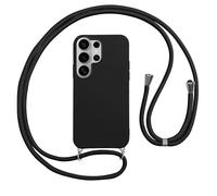 Vauki Funda con Cuerda para Samsung Galaxy S26 Ultra Carcasa con Correa Colgante Ajustable Collar, Suave Silicona TPU Case Anti-Choque con Cuello Cadena Cordón Ultrafina Caso-Negro