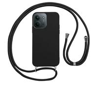 Vauki Funda con Cuerda para Xiaomi Redmi 15C 4G/5G Carcasa con Correa Colgante Ajustable Collar, Suave Silicona TPU Case Anti-Choque con Cuello Cadena Cordón Ultrafina Caso para Redmi 15C 4G/5G-Negro