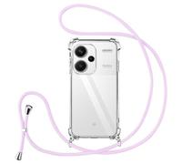 Vauki Funda con Cuerda para Xiaomi Redmi Note 13 Pro+ 5G, Carcasa Transparente PC+TPU Suave Silicona Correa Colgante Ajustable Collar, Protección Case con Cordón para Redmi Note 13 Pro Plus, Púrpura