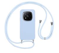 Vauki Funda con Cuerda para Xiaomi Redmi Note 14 Pro 5G/Poco X7 5G Carcasa con Correa Colgante Ajustable Collar, Suave Silicona TPU Case Anti-Choque con Cuello Cadena Cordón Ultrafina Caso-Azul