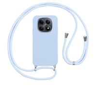 Vauki Funda con Cuerda para Xiaomi Redmi Note 15 4G(No para Note 15 5G) Carcasa con Correa Colgante Ajustable Collar, Suave Silicona TPU Case con Cuello Cadena Cordón Ultrafina Caso-Azul
