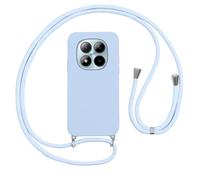 Vauki Funda con Cuerda para Xiaomi Redmi Note 15 Pro 4G(No para Note 15 Pro 5G) Carcasa con Correa Colgante Ajustable Collar, Suave Silicona TPU Case con Cuello Cadena Cordón Ultrafina Caso-Azul