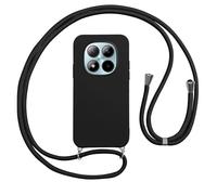 Vauki Funda con Cuerda para Xiaomi Redmi Note 15 Pro 4G(No para Note 15 Pro 5G) Carcasa con Correa Colgante Ajustable Collar, Suave Silicona TPU Case con Cuello Cadena Cordón Ultrafina Caso-Negro