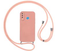 Vauki Funda para Huawei P30 Lite/Nova 4e con Cuerda, Carcasa Silicona AntiChoque con Correa, Case con Ajustable Colgante Collar Suave Cuello para Huawei P30 Lite, Cordón-Rosa