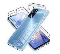 Vauki Funda para OPPO A16/A16s/A54s, con 2 Piezas Cristal Templado, Transparente Suave TPU Silicona Anti-Choque Caso Delgada Anti-arañazos Carcasa Case, para OPPO A16/A16s/A54s 6.52 Pulgadas