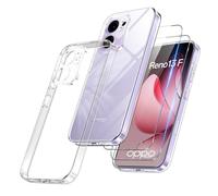 Vauki Funda para OPPO Reno 13 F 5G/4G /OPPO Reno 13 FS 5G con 2 Piezas Cristal Templado, Anti-Amarillo Transparente TPU Carcas, Antigolpes Antiarañazos Funda Protectora de Silicona Suave