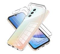 Vauki Funda para Samsung Galaxy A34 5G con 2 Protector de Pantalla,Carcasa Silicona Transparente Suave y Cristal Templado,Ultra Fina TPU Antigolpes Case Cover para Samsung A34 5G6.6