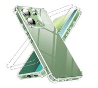 Vauki Funda para Xiaomi Redmi Note 13 4G (No para 5G) 6.67" Transparente + 2 Protector Pantalla, Carcasa Ultra Thin Antigolpes Suave TPU Silicona, Anti-arañazos Bumper con Esquinas Reforzadas Case