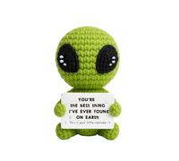 Vauki Muñeco de punto hecho a mano de crochet con forma de amuleto de la suerte y el coraje - Creativo Pocket Hug para decoración, oficina, coche, apoyo emocional positivo