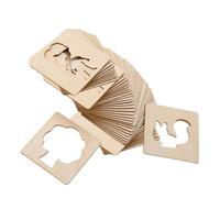 Vauki Plantillas de Dibujo para Niños - 60 Plantillas de Tiza de Madera Educativas, Reutilizables y Universales para Pintura DIY, Ideales para Preescolares y Guarderías