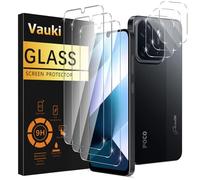 Vauki Protector Pantalla Para Xiaomi Poco C85 Cristal Templado con Protectora Lente Cámara [3+3 Piezas] Dureza 9H Antihuellas Sin Burbujas Transparente Vidrio Película