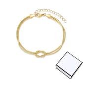 Vauki Pulsera Mujer Oro, Pulsera De Nudo De Amor, Pulseras Ajustable Apilables Personalizada, Cadena De Serpiente, Regalo Original Mujer, Amigas, CumpleañOs, Hermana, Mamá, Novio y Novia