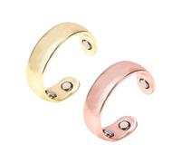Vauki Sömni - 2 anillos para mujer Sömni, anillo magnético menopausia, acero inoxidable, reduce el estrés, ayuda al sueño y reduce el estrés para mujeres y hombres