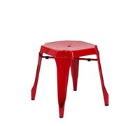 Vaukura Taburete Bajo Multipl`s - Taburete Industrial Brillo (Rojo)