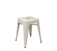 Vaukura Taburete Bajo Oliix - Taburete Industrial Metálico Mate (Beige)