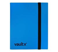 Vault X Álbum Estándar con Correa, para 160 Cartas Coleccionables, 4 Bolsillos, 20 Páginas de Carga Lateral (Azul)
