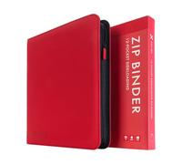 Vault X Álbum Exo-Tec con Cremallera, para 480 Cartas Coleccionables, 12 Bolsillos, 20 Páginas de Carga Lateral (Rojo)