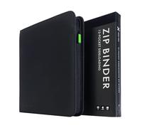 Vault X Álbum Exo-Tec con Cremallera, para 480 Cartas Coleccionables, 12 Bolsillos, 20 Páginas de Carga Lateral (Negro)
