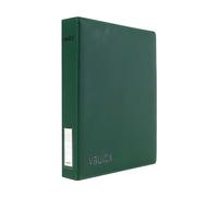 Vault X Archivador de 3 Anillas para Cartas Coleccionables, Compatible con Hojas de 9 Bolsillos, 540 Cartas, Material Exo-Tec, Apertura Fácil, Carpeta con Clip de Anilla D (Verde, Delgado)