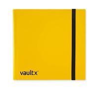 Vault X Archivador para Cartas Coleccionables de 12 Bolsillos con Correa, 480 Cartas, Tamaño Estándar, 20 Hojas de Carga Lateral, Carpeta para Juegos de Cartas Coleccionables, Deportes, TCG (Amarillo)