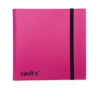 Vault X Archivador para Cartas Coleccionables de 12 Bolsillos con Correa, 480 Cartas, Tamaño Estándar, 20 Hojas de Carga Lateral, Carpeta para Juegos de Cartas Coleccionables, Deportes, TCG (Rosa)