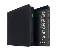 Vault X Archivador para Cartas Coleccionables de 12 XL Bolsillos con Cremallera, 624 Cartas, Material de Álbum Premium Exo-Tec, 26 Hojas de Carga Lateral, Carpeta Coleccionables, TCG (Negro)