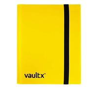 Vault X Archivador para Cartas Coleccionables de 4 Bolsillos con Correa, 160 Cartas, Tamaño Estándar, 20 Hojas de Carga Lateral, Carpeta para Juegos de Cartas Coleccionables, Deportes, TCG (Amarillo)