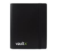 Vault X Archivador para Cartas Coleccionables de 4 Bolsillos con Correa, 160 Cartas, Tamaño Estándar, 20 Hojas de Carga Lateral, Carpeta para Juegos de Cartas Coleccionables, Deportes, TCG (Negro)