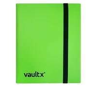 Vault X Archivador para Cartas Coleccionables de 4 Bolsillos con Correa, 160 Cartas, Tamaño Estándar, 20 Hojas de Carga Lateral, Carpeta para Juegos de Cartas Coleccionables, Deportes, TCG (Verde)