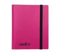 Vault X Archivador para Cartas Coleccionables de 4 Bolsillos con Correa, 160 Cartas, Tamaño Estándar, 20 Hojas de Carga Lateral, Carpeta para Juegos de Cartas Coleccionables, Deportes, TCG (Rosa)