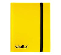 Vault X Archivador para Cartas Coleccionables de 9 Bolsillos con Correa, 360 Cartas, Tamaño Estándar, 20 Hojas de Carga Lateral, Carpeta para Juegos de Cartas Coleccionables, Deportes, TCG (Amarillo)