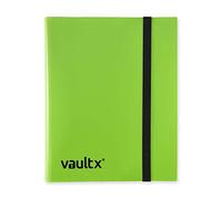 Vault X Archivador para Cartas Coleccionables de 9 Bolsillos con Correa, 360 Cartas, Tamaño Estándar, 20 Hojas de Carga Lateral, Carpeta para Juegos de Cartas Coleccionables, Deportes, TCG (Verde)