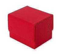 Vault X Caja para mazos de cartas coleccionables de carga lateral, 100+ cartas, material Exo-Tec de primera calidad, tapa magnética extraíble, MTG Commander, TCG (Rojo)