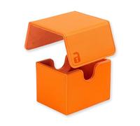 Vault X Caja para mazos de cartas coleccionables de carga lateral, 100+ cartas, material Exo-Tec de primera calidad, tapa magnética extraíble, MTG Commander, TCG (Naranja)