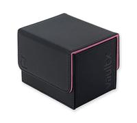 Vault X Caja para mazos de cartas coleccionables de carga lateral, 100+ cartas, material Exo-Tec de primera calidad, tapa magnética extraíble, MTG Commander, TCG (Negro/Rosa)