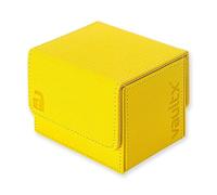 Vault X Caja para mazos de cartas coleccionables de carga lateral, 100+ cartas, material Exo-Tec de primera calidad, tapa magnética extraíble, MTG Commander, TCG (Amarillo)