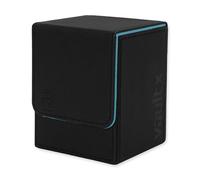 Vault X Toploading Caja para cartas coleccionables, 80+ cartas, material Exo-Tec de primera calidad, caja de almacenamiento, tapa magnética, MTG Commander, TCG (Negro/Azul)