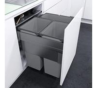 VAUTH-SAGEL Envi Space XX Pro Cubo de basura integrado con conexión frontal, cubo de basura KB 600 mm cocina con amortiguación y cierre automático, contenedor con 2 x 35 L y 1 x 21 L, plástico/acero,