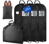 Vautvis 3 Piezas Fundas Ropa, Portatrajes Hombre Viaje, Funda Ropa Con Bolsas Zapatos Fundas Para Armarios, Ropa A Prueba De Polvo Bolsa De Ropa Protector Para Trajes Chaquetas Y Vestido (100 × 60 cm)