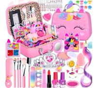 Vautvis 32 Set de Maquillaje para Niñas, Conjunto Maquilhagem Criança, Lavable Kit De Maquillaje Niñas 3 Años No Tóxico Y Seguro Bolsa De Maquillaje Regalo De Cumpleaños Y Navidad para Niñas
