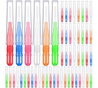 Vautvis 60 Cepillos Interdentales, Cepillo Interdental Cepillo Dientes con Caja, Hilo Dental Palillo de Dientes, Cepillo de Cerdas únicas Herramienta de Limpieza de Dientes para Higiene Interdental