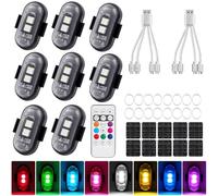 Vautvis 8 Piezas Luces Estroboscópicas LED, Luces Led Coche, 8 Colores Luces Estroboscó Picas, Led Auto con Mando A Distancia, para Dron, Camión, Moto, Flash