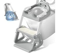 Vautvis Adaptador Wc Niños Con Escalera, Reductor Wc Niños 2 3 4 5 Años, Adaptador Baño Con Escalera, Plegable, Pu Cojín Antideslizante Y Antisalpicaduras, Plegable Y Altura Ajustable