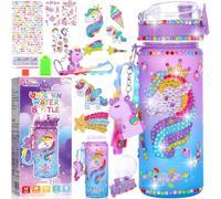 Vautvis Botella Agua Unicornio Niña, Regalos para Niñas DIY Botella de Agua, Unicornio Regalo Niña 5 6 10 Años, Manualidades Niña 5-10 Años, Juego Manualidades Diamante Niños