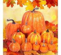 Vautvis Calabazas Decorativas, 12 Piezas Calabazas Decoracion Otoño, Calabaza Halloween, Calabaza Artificial Grande Halloween Otoño