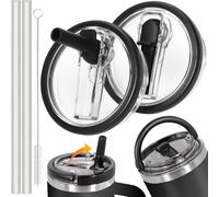 Vautvis Stanley Cup Accesorios, 2 Tapa Para Stanley Cup 40 Oz, Con 2 Pajillas, 1 Cepillo De Limpieza, Tapa De Repuesto Anti Goteo Accesorios