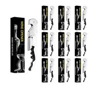 VaVaVia Abridor de botellas con cuchillo de camarero, abridor de botellas de vino tinto, profesional de acero inoxidable, 3 en 1 Corte de papel de cerveza (5, Blanco)