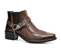 VAVENI BOTAS cortas masculinas, botas de moda puntiagudas de moda, botas de Caballero de cuero Pupi de talón grueso, botas vaqueros occidentales, 38-47