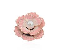 Vavhoo Broche de flor de camelia rosa, elegante y exquisito broche de arte para mujer, broche de boda, banquete, fiesta, broche simple, regalo para el día de San Valentín, día de la madre, Metal, No