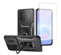 Vavies Funda para Galaxy A57 5G/Samsung A57 SM-A576U con protector de pantalla de vidrio templado y cubierta de cámara deslizante, anillo magnético, soporte de coche a prueba de golpes, para Samsung